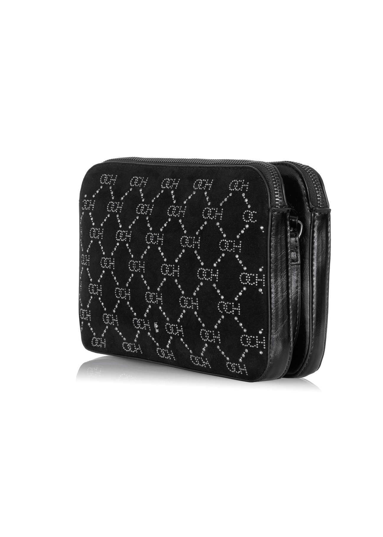 Black women's handbag with monogram TOREC-0522B-96(Z23)-02