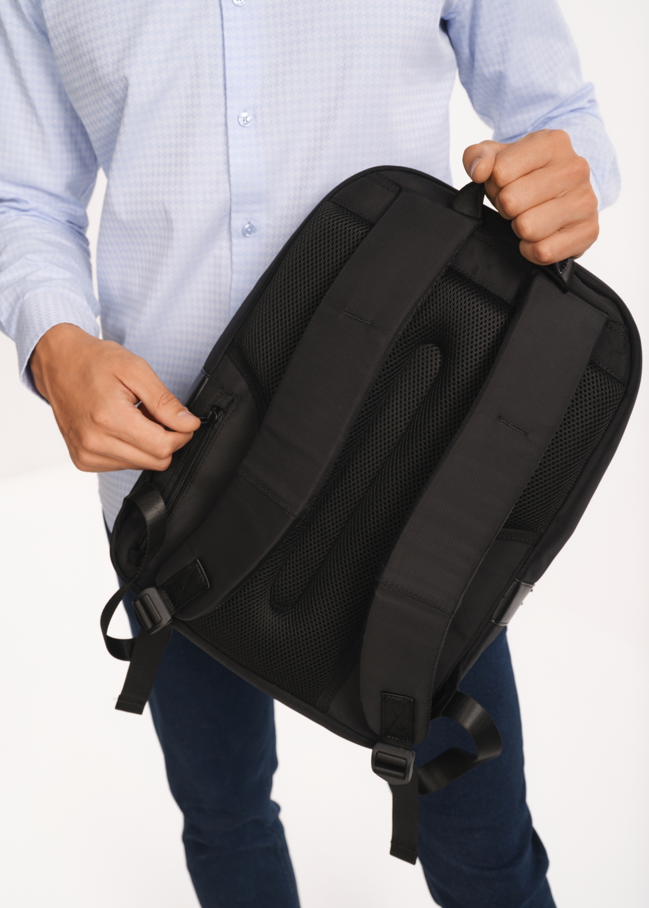 Black men's backpack PLCMN-0001A-99(Z23)-06
