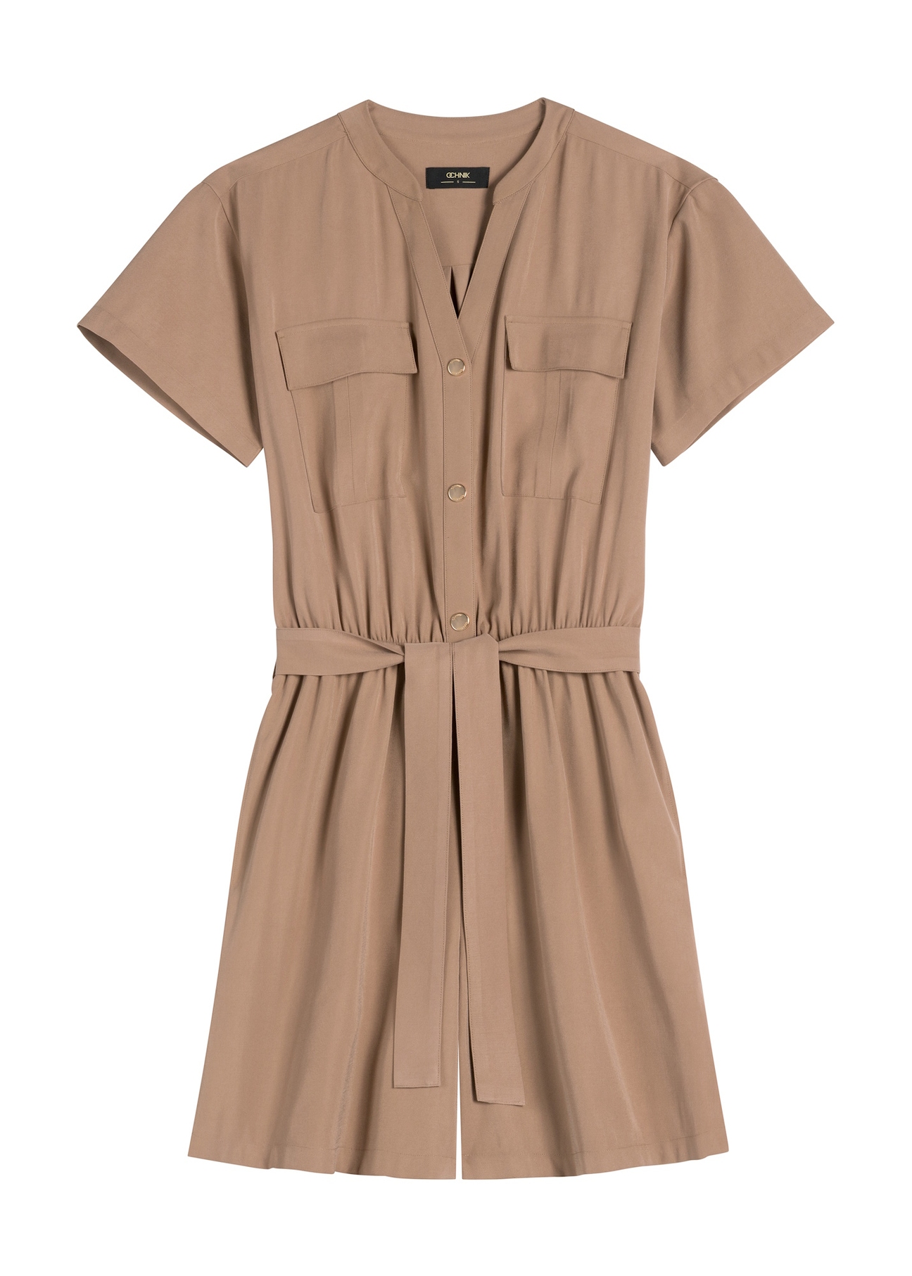 Women's short viscose jumpsuit KOBDT-0014-1D(W26), front product view on white background.