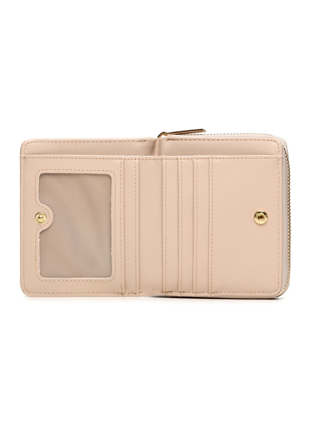 Beige small women's wallet POREC-0399A-1B(Z26), product view from the inside on a white background.