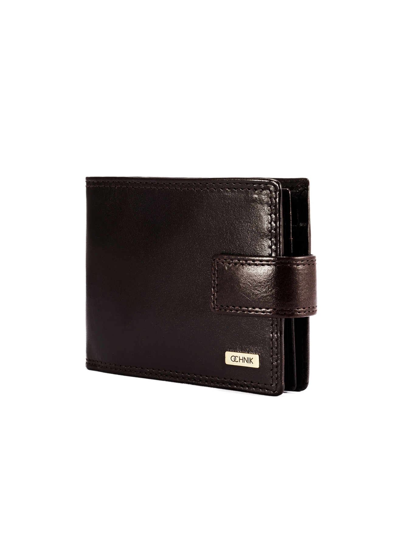 Men's leather wallet in burgundy color PL-134-49(KS), diagonal product view on white background.