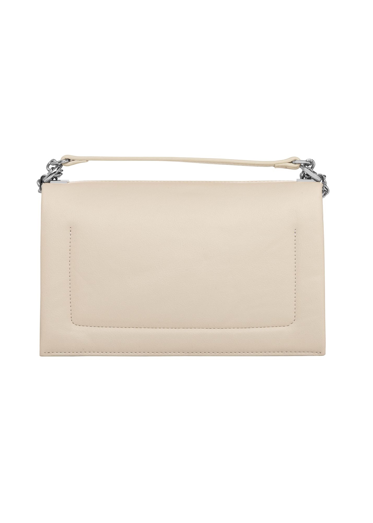 Cream small women's handbag TOREC-1282-0B(Z26) - product view from the back, on a white background.