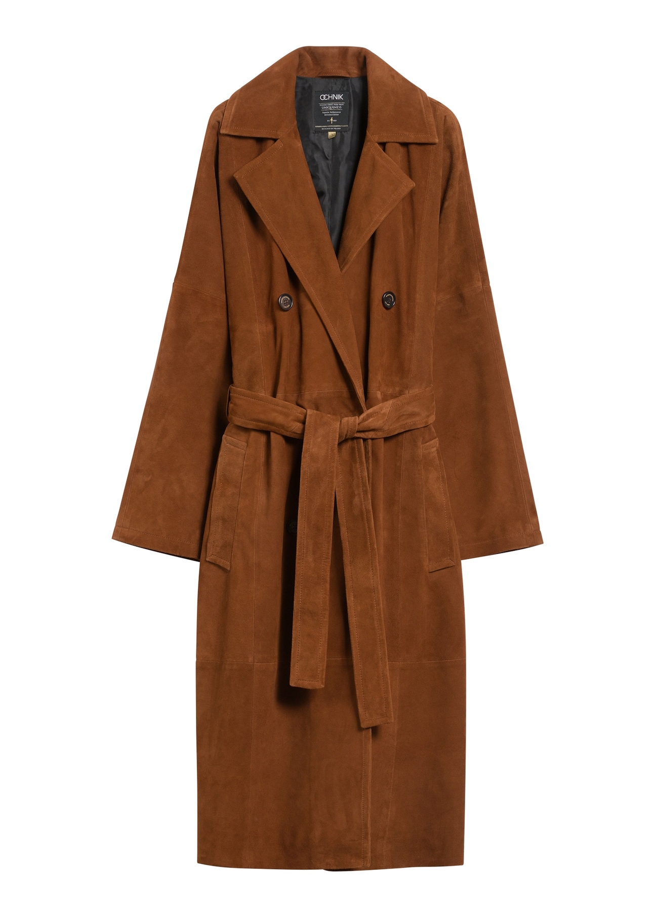 Brown suede women's coat oversize KURDS-0551-0775(Z25)