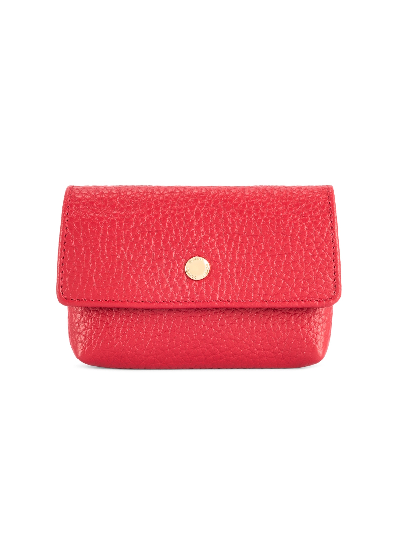 Red small leather women's wallet PORES-0895G-42(Z25), front product view on white background.