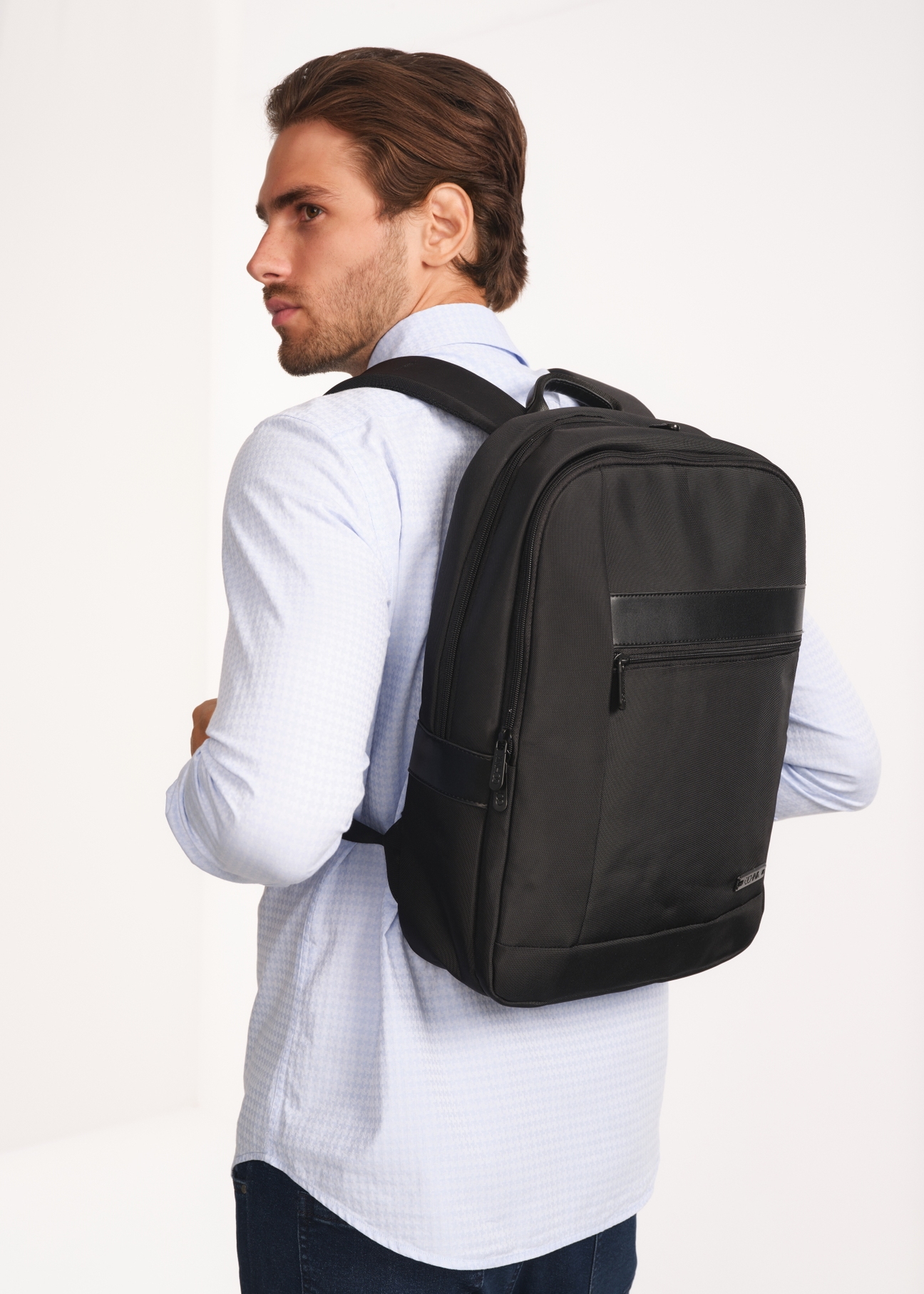 Black men's backpack PLCMN-0001A-99(Z23)-07