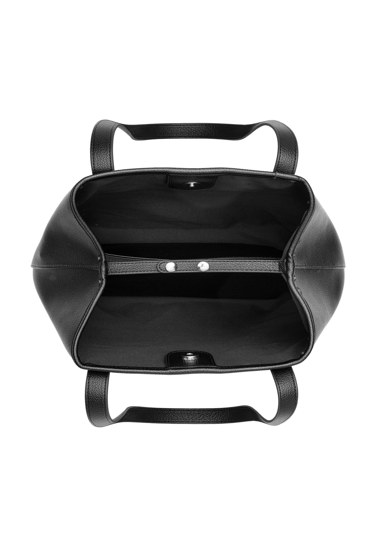 Women's shopper bag in black TOREC-0816-9I(Z26), product view from above on a white background.