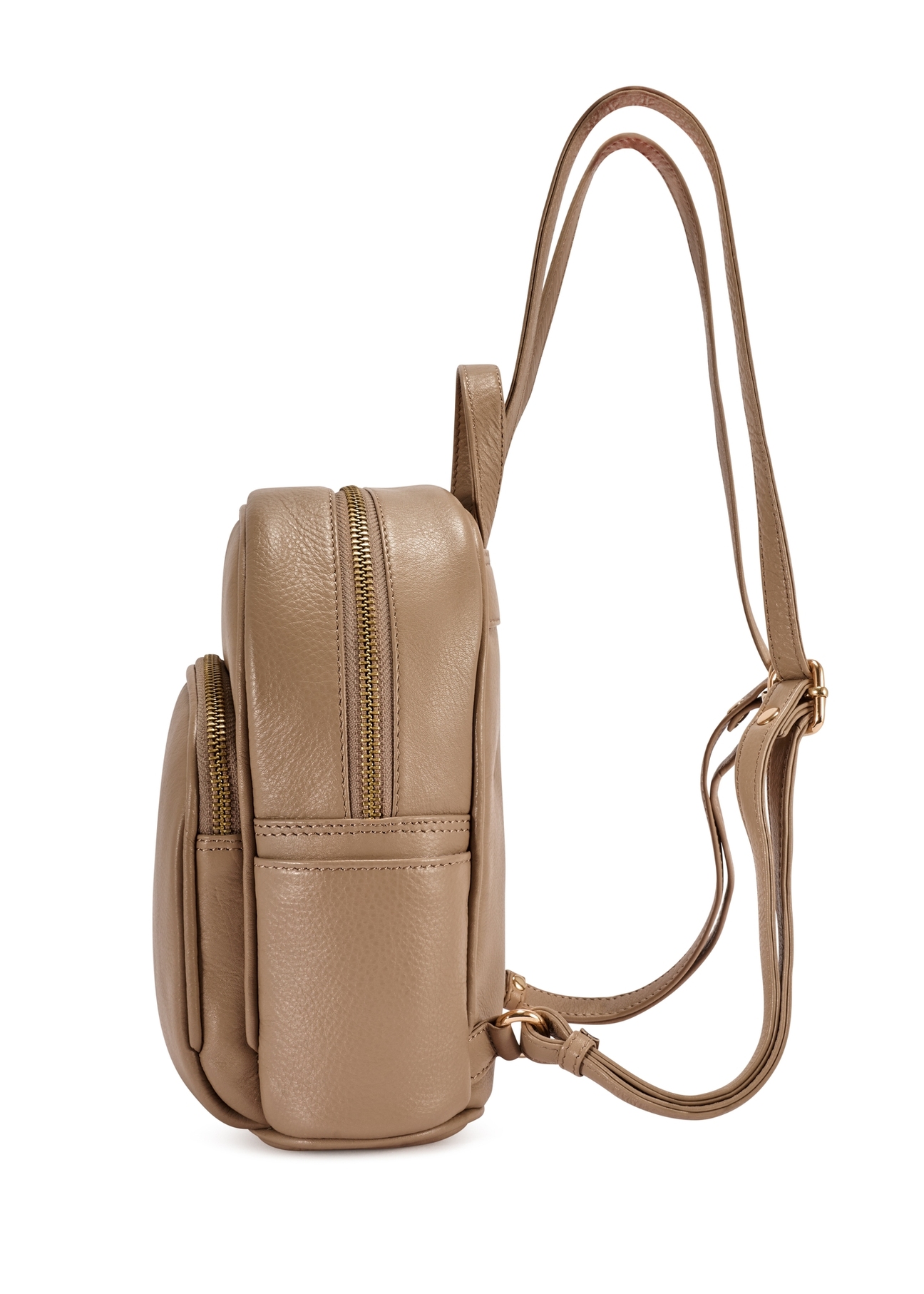 Beige leather women's backpack TORES-1089A-1B(W26)