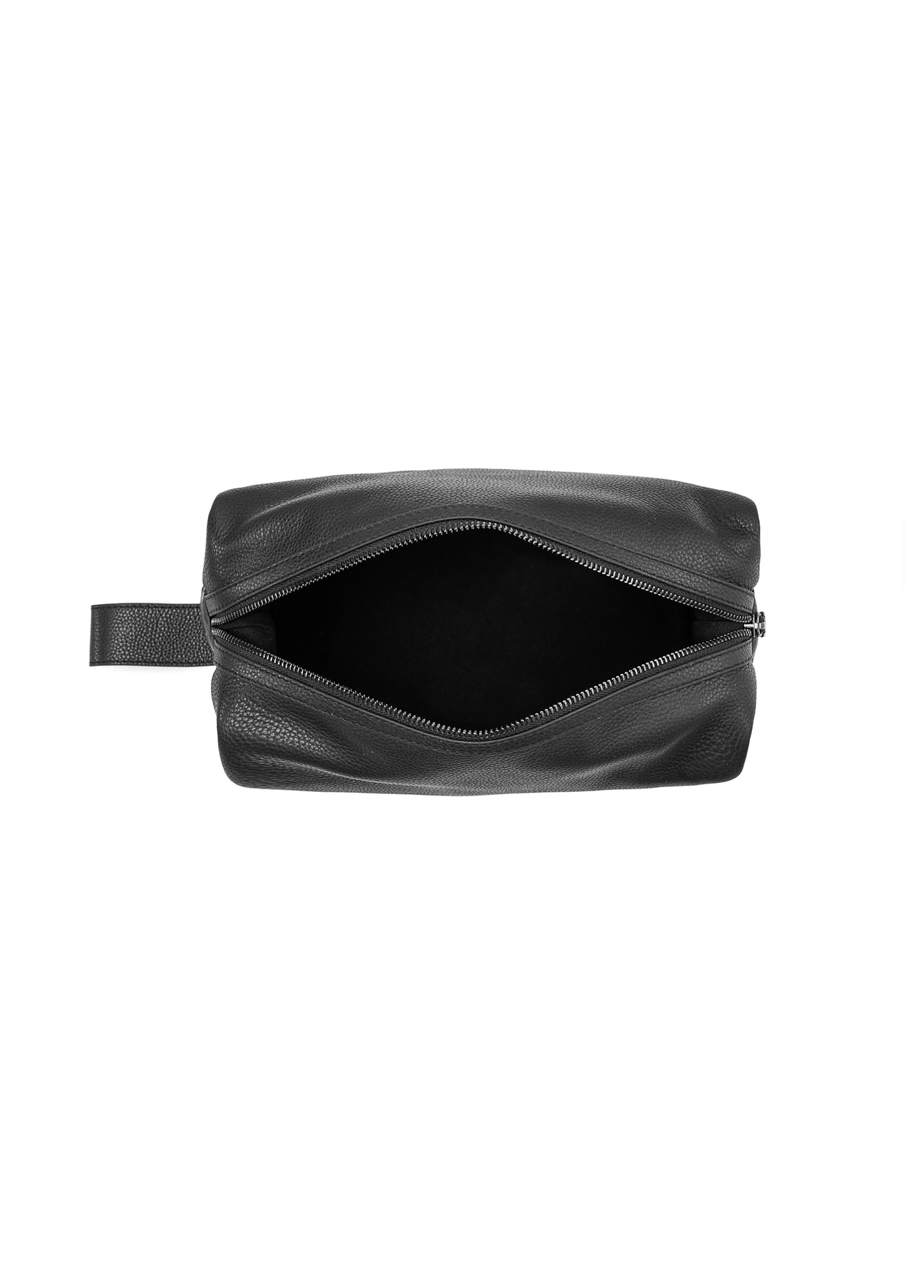 Large black men's cosmetic bag TORMS-0475-99(Z25), product view inside on white background.