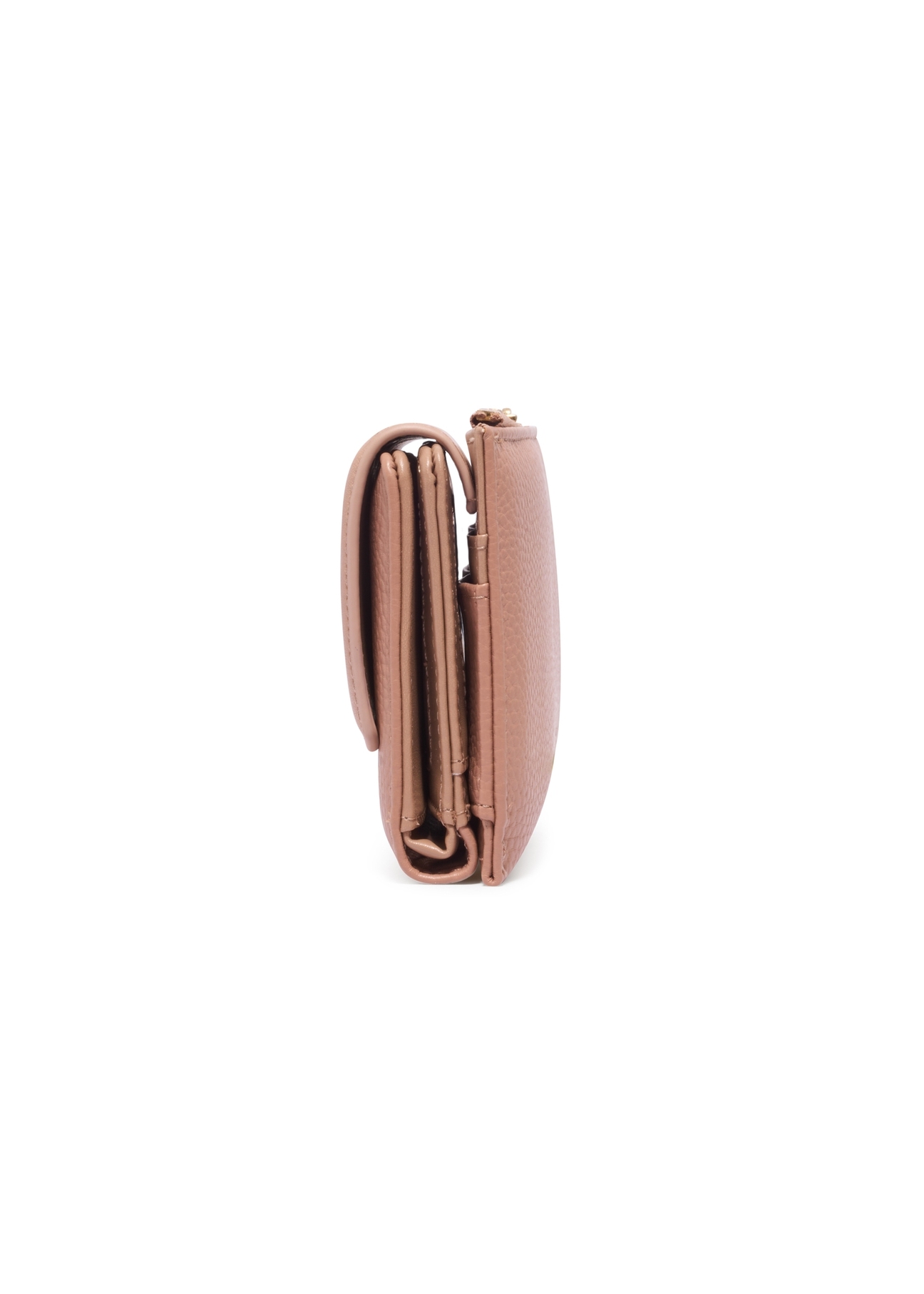 Large beige women's wallet with logo POREC-0343A-1B(Z26), product views from the back on a light background.
