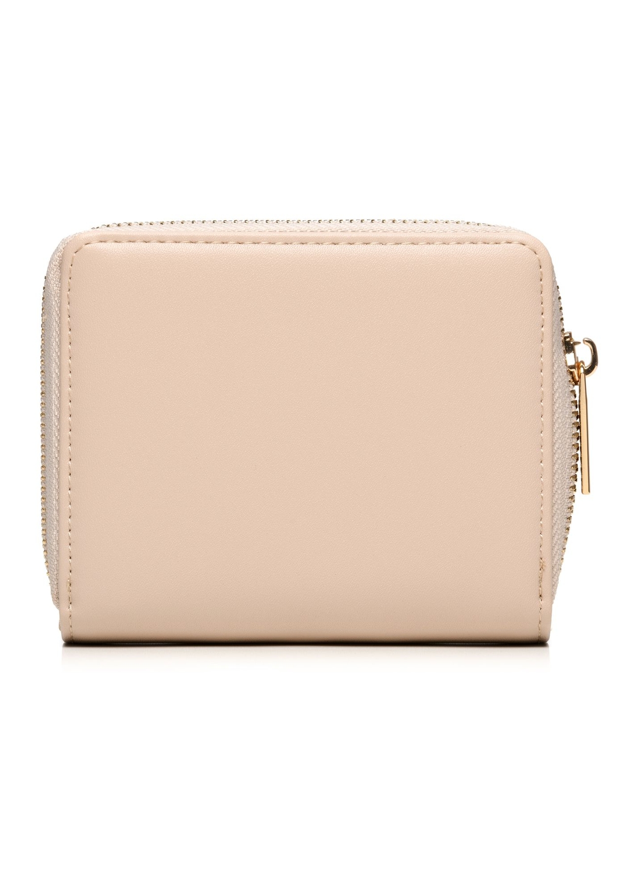 Beige small women's wallet POREC-0399A-1B(Z26) - front product view, on white background. product view from the back on a white background.