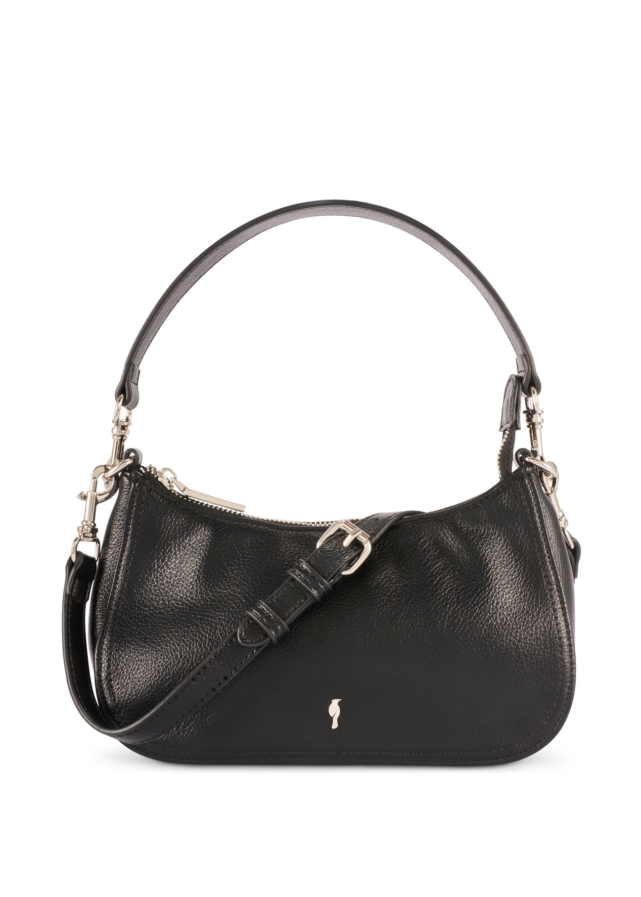 Small black women's handbag TOREC-1134-99(W26), front product view on white background.