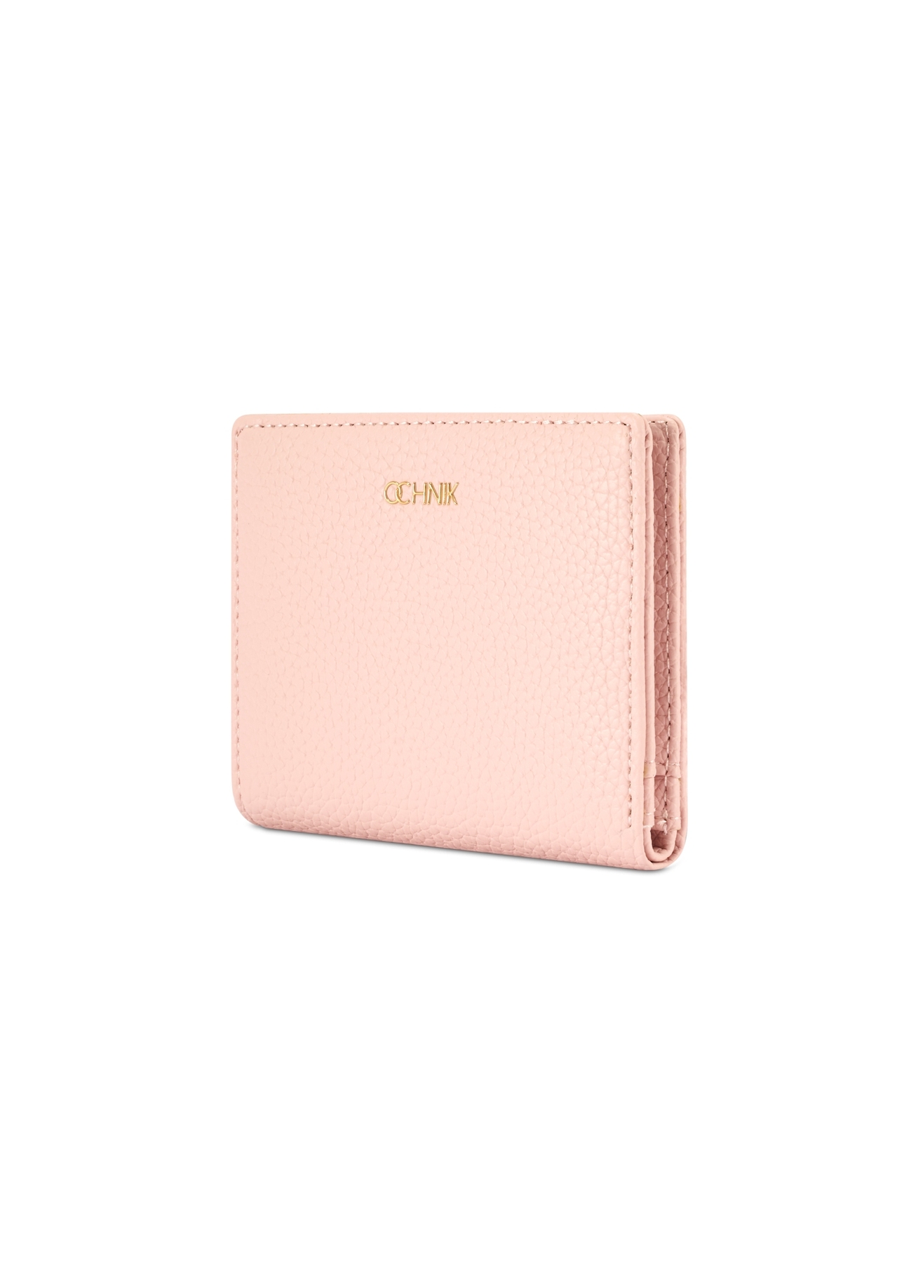 Small pink women's wallet POREC-0415-5B(W26), diagonal product view on white background.