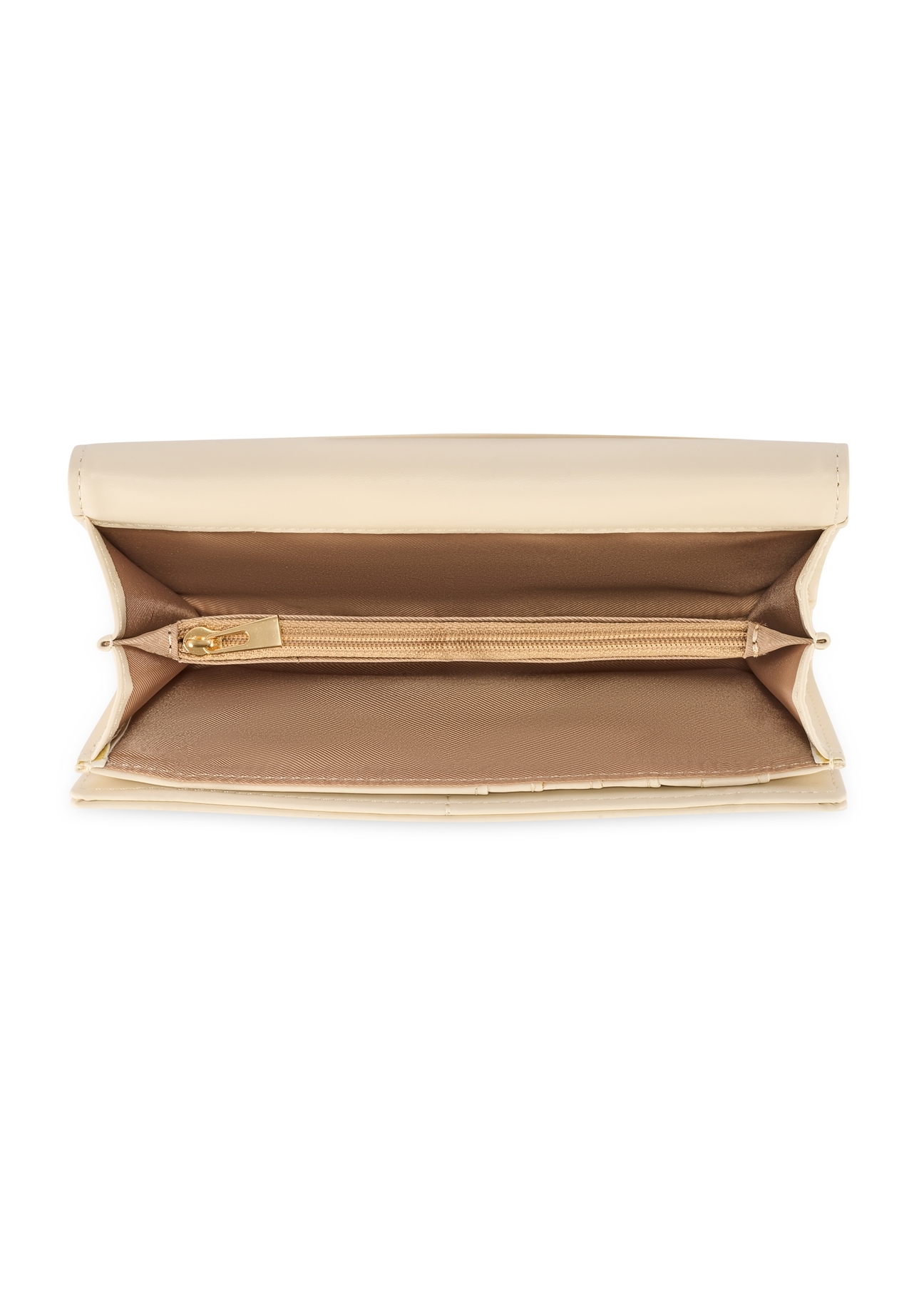 Large cream women's wallet POREC-0411-0B(W26), product view inside on white background.