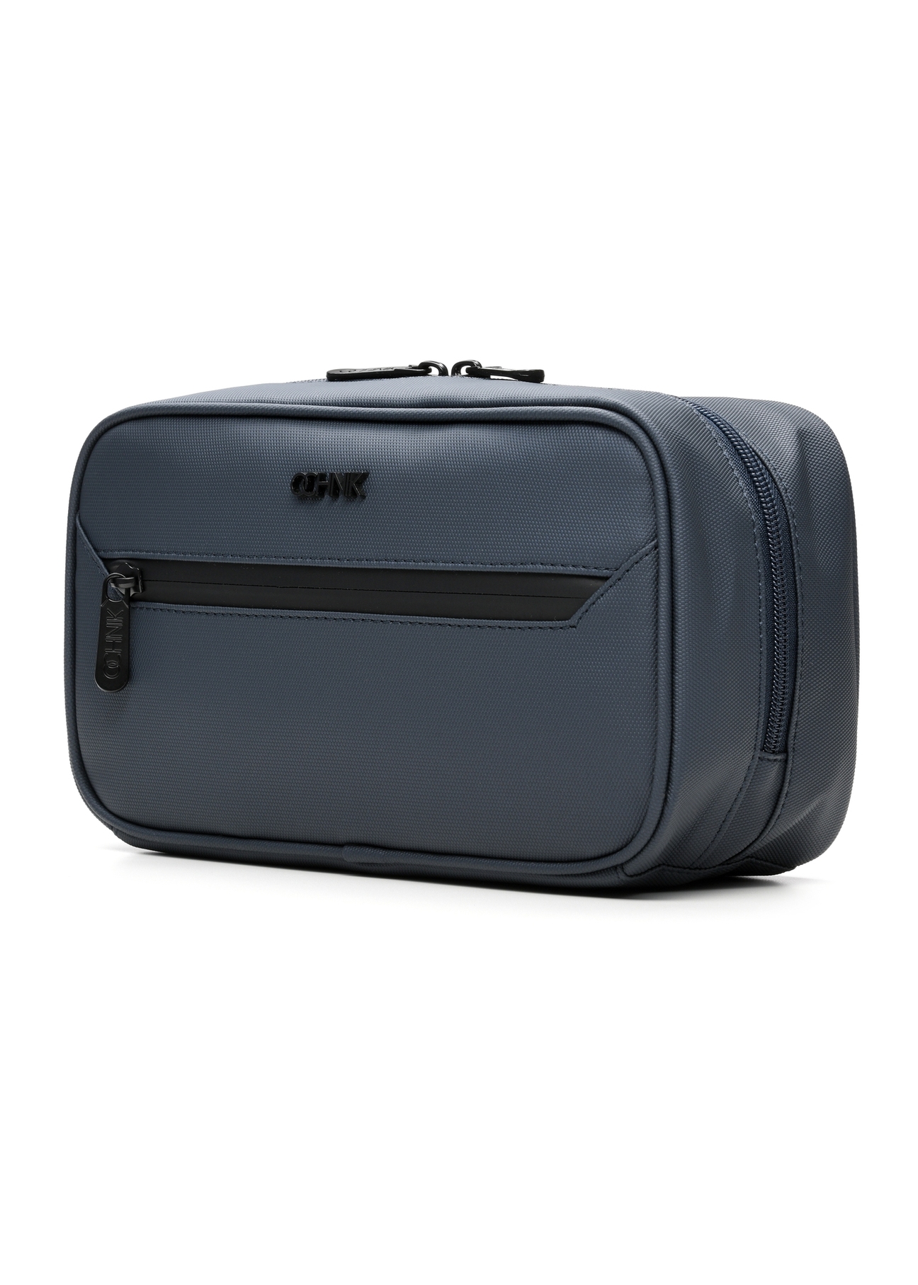 Navy blue men's cosmetic bag TORMN-0413-7D(W26), diagonal product view on white background.