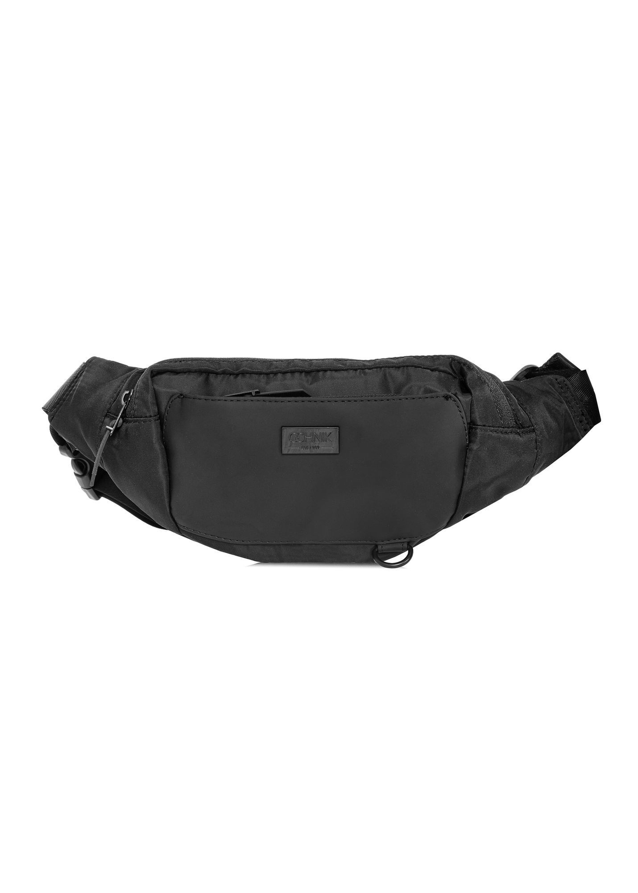 Black men's waist bag TORMN-0315B-99(Z25), front product view on white background.