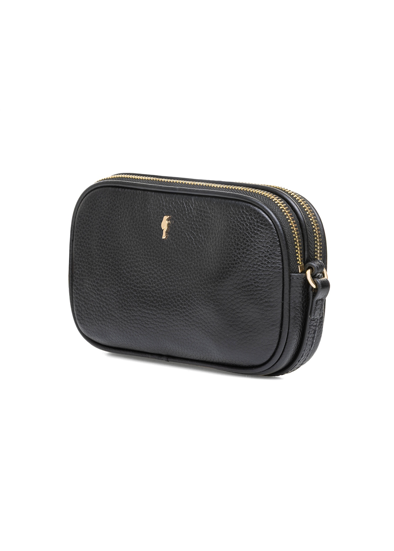 Small black leather women's handbag TORES-1152-99(Z25), diagonal product view on a white background.