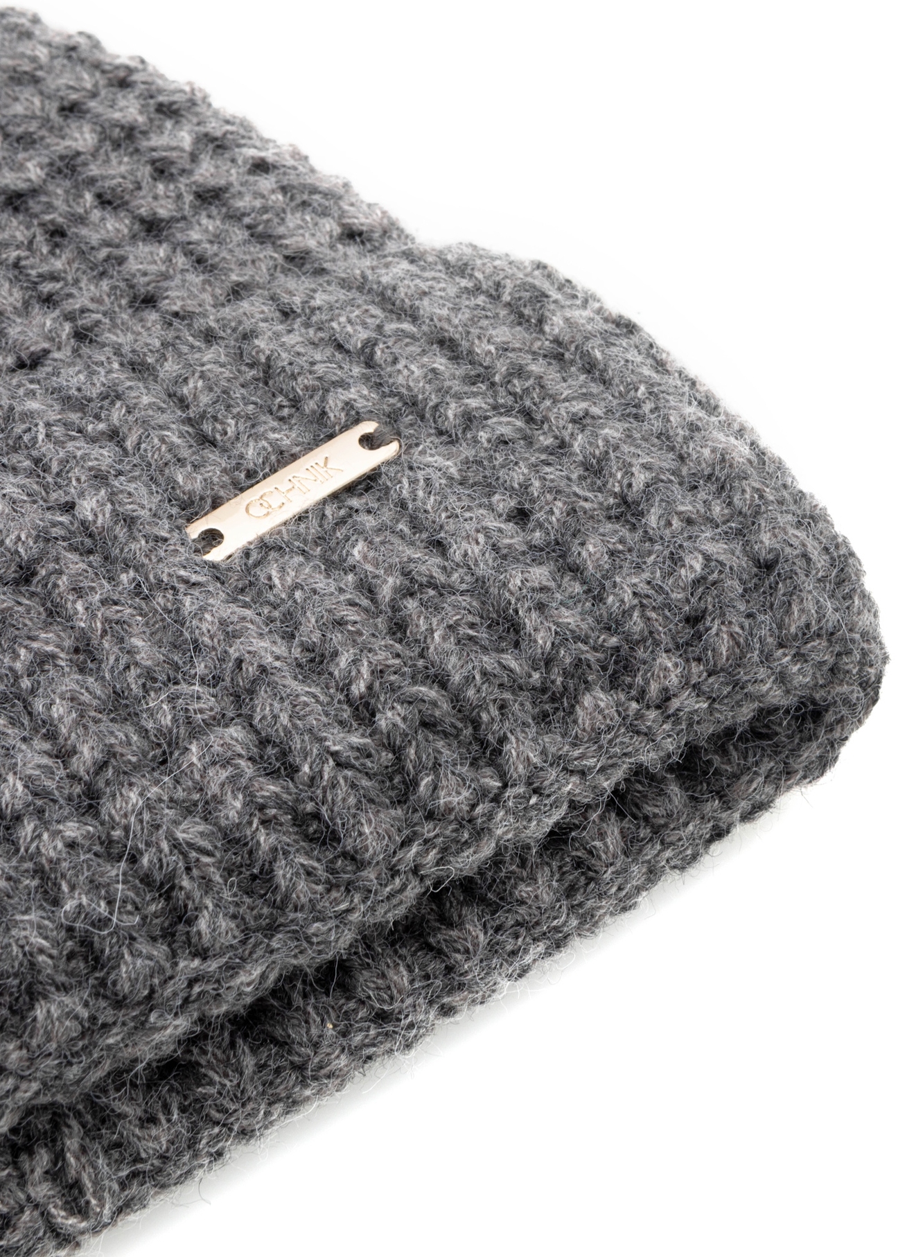 Gray women's wool hat CZADT-0204-95(Z25), close-up of the product detail on a white background.