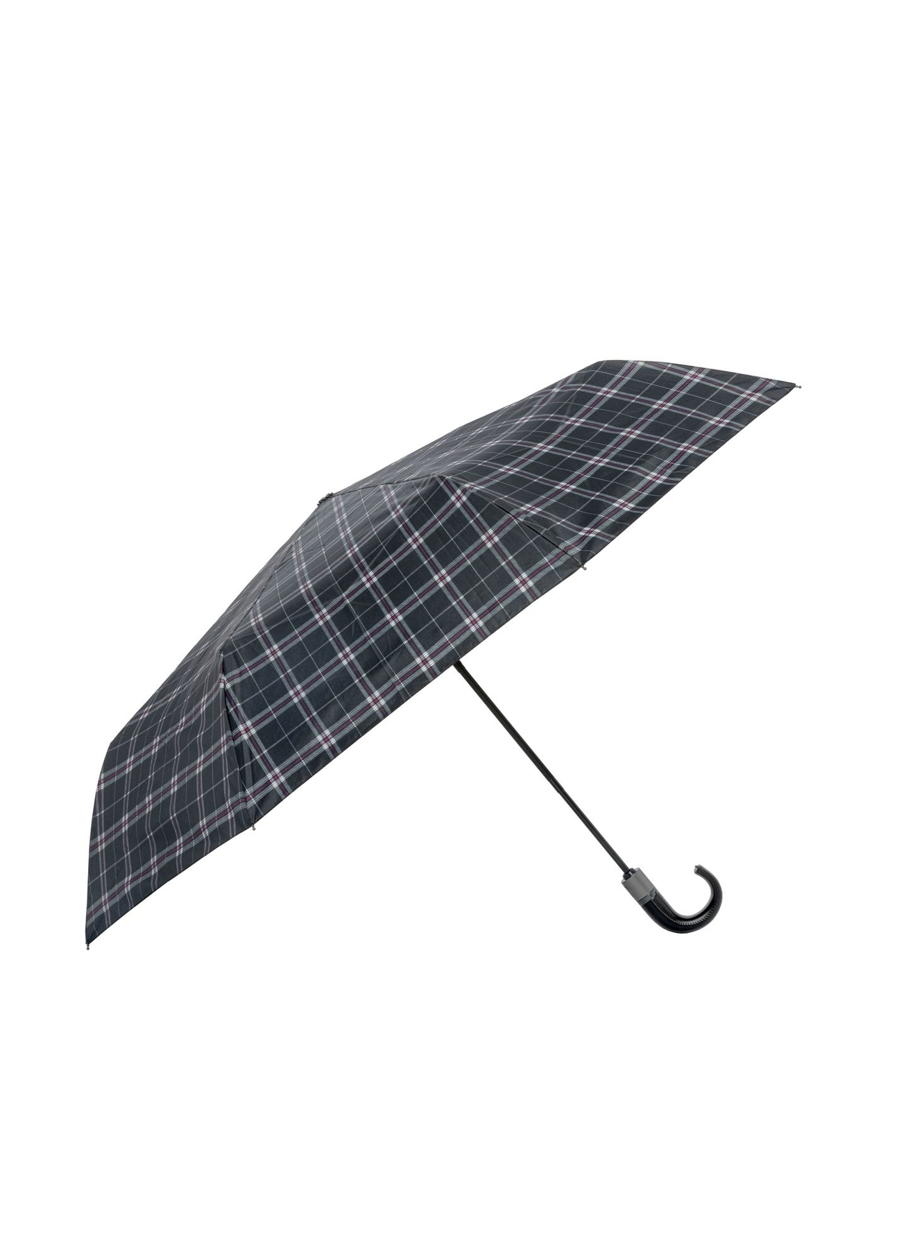 Men's checked umbrella PARSM-0002-9D(W26) - side view of the product, on a white background.