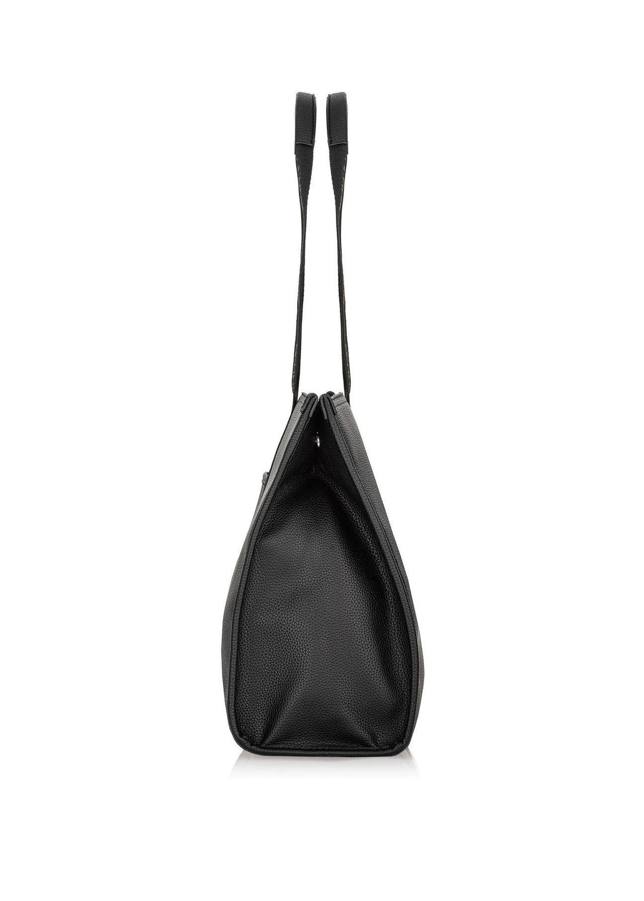 Black large shopper bag TOREC-0977A-99(Z25) - side view of the product on a white background.