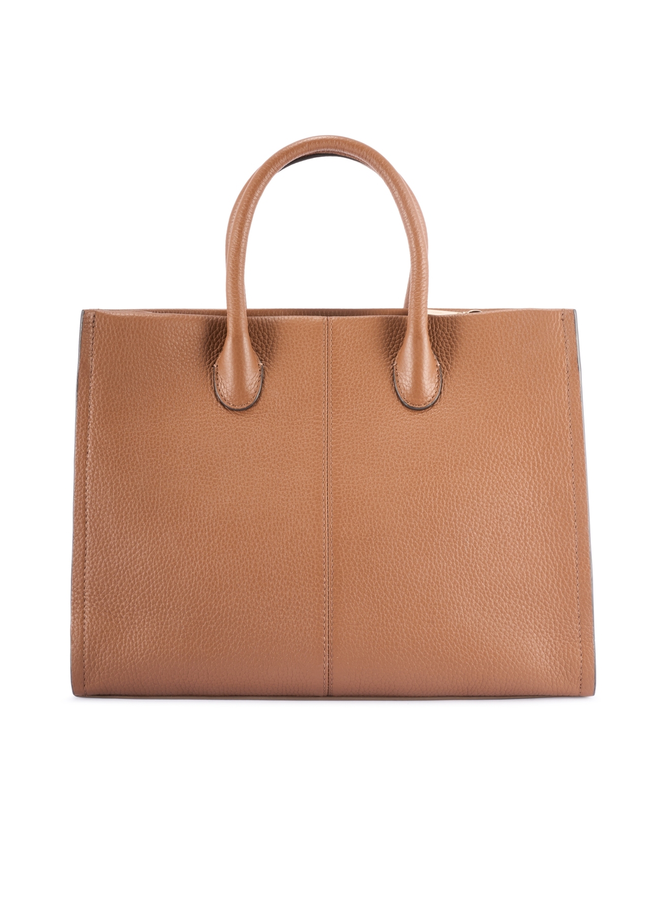 Women's leather handbag in camel color TORES-1206-1D(W26), product view from the back on a white background.