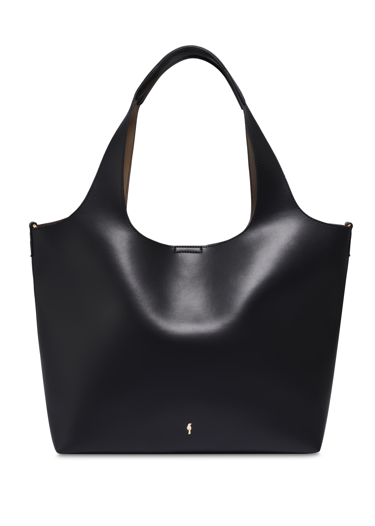 Black women's shopper bag TOREC-1259-99(Z26), product view from the front on a white background.