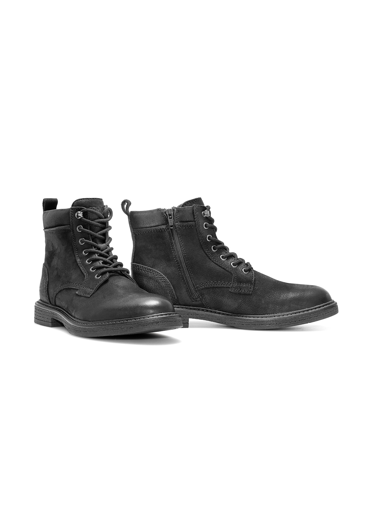 Men's black leather ankle boots BUTYM-0516-99(Z25)