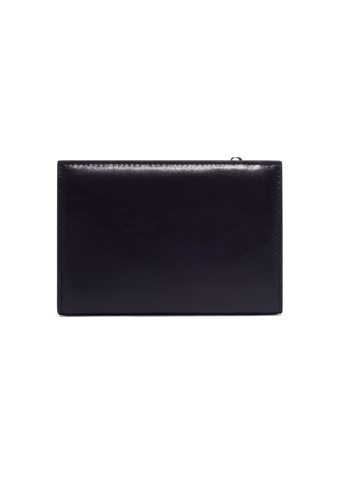 Black leather women's wallet PORES-0998-99(Z26), product view from the back on a white background.