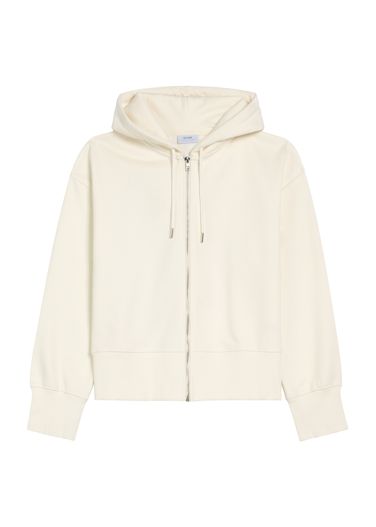 Cream women's hooded sweatshirt BLZDT-0113-12(Z25), front product view on white background.