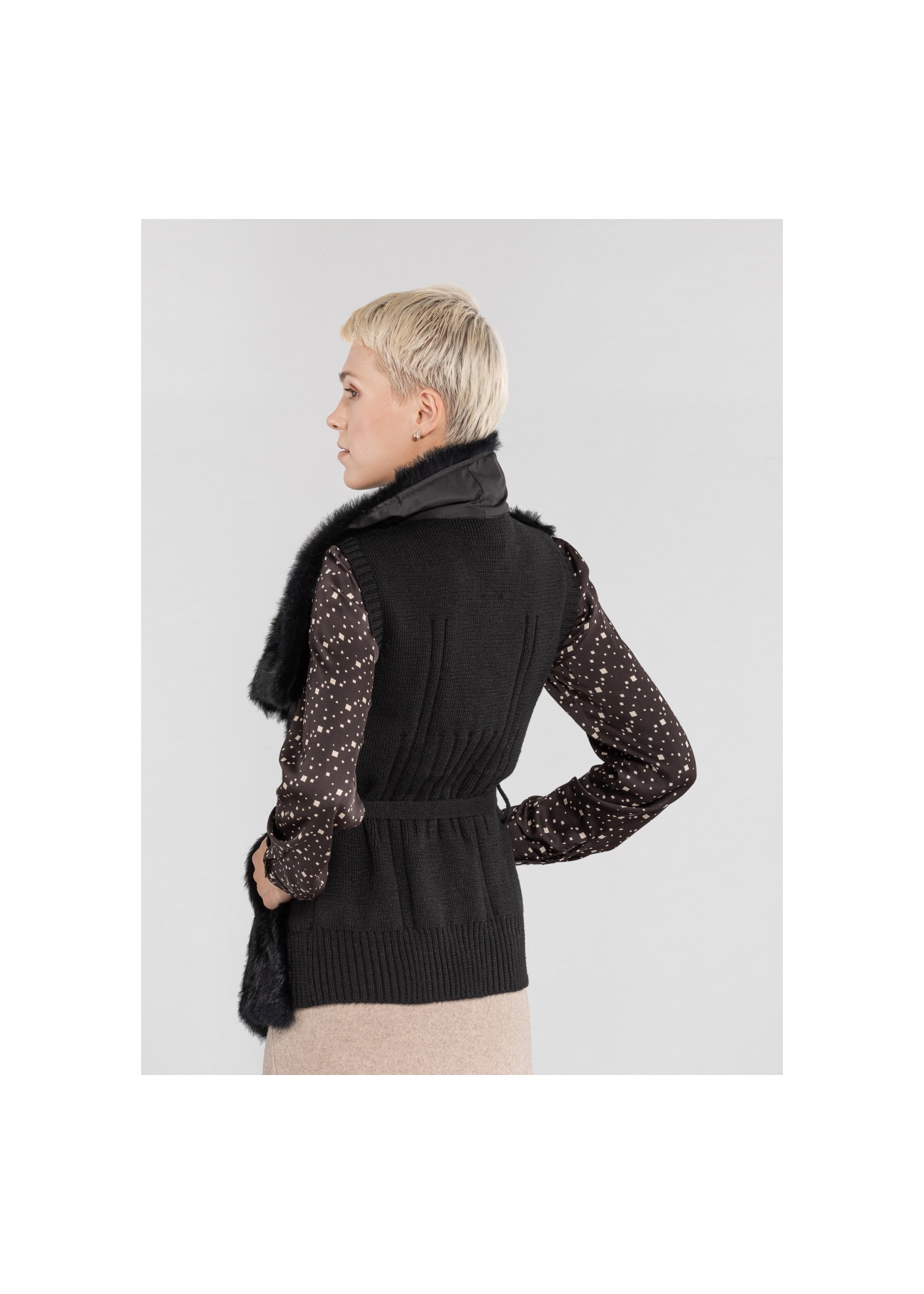Women's vest with belt KAMDF-0057-0984(Z20)-02