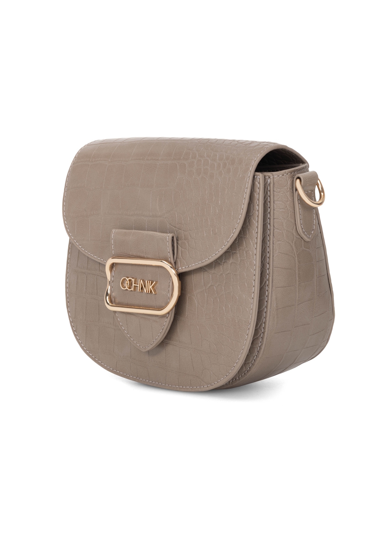 Beige women's croco messenger bag TOREC-0880-1D(W26), diagonal product view on a white background.