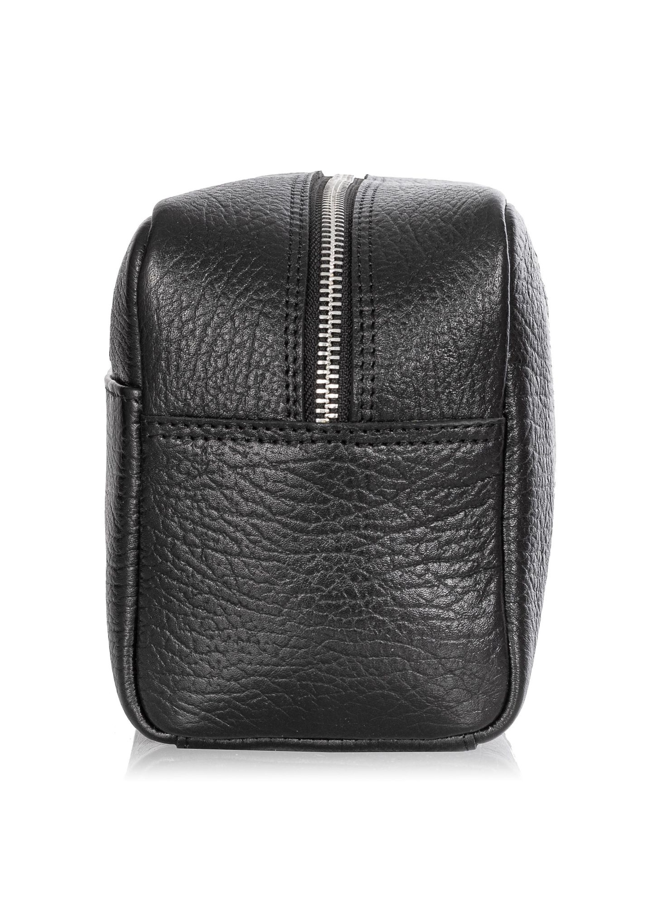 Men's leather cosmetic bag with logo TORMS-0298A-99(Z25) - side view of the product on a white background.