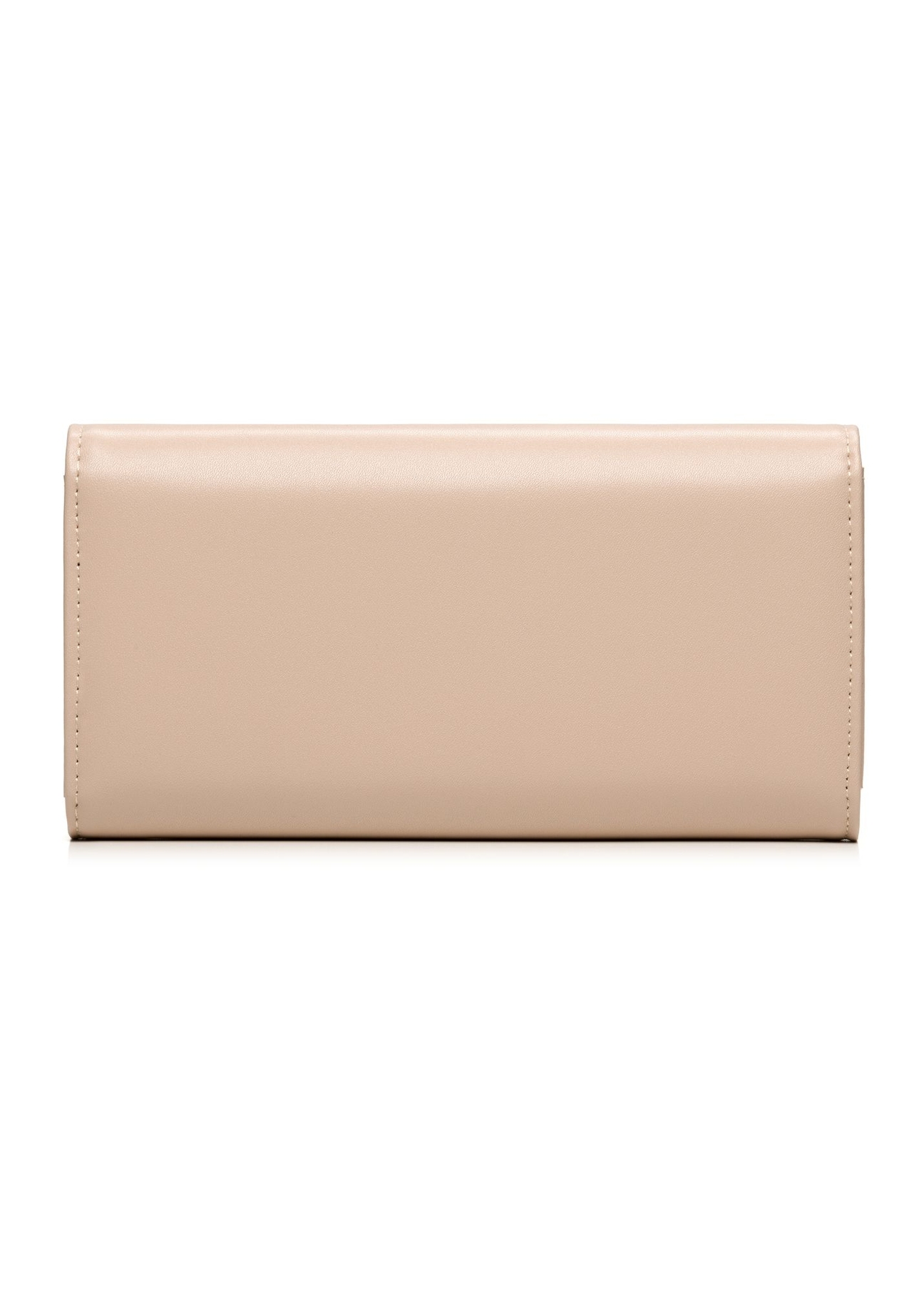 Beige large women's wallet POREC-0398A-1B(Z26) - front product view, on a white background.product view from the back on a white background.