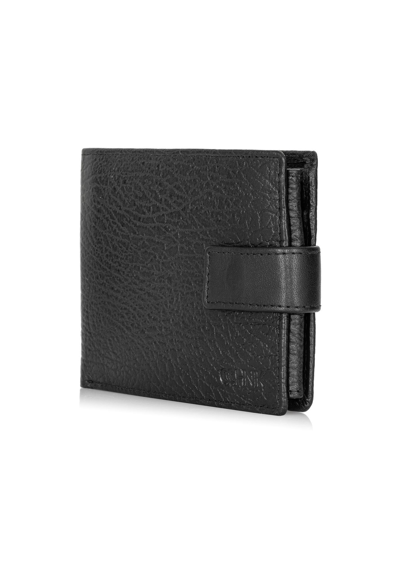 Men's leather wallet with snap closure PORMS-0536A-99(Z25) - diagonal product view on white background.