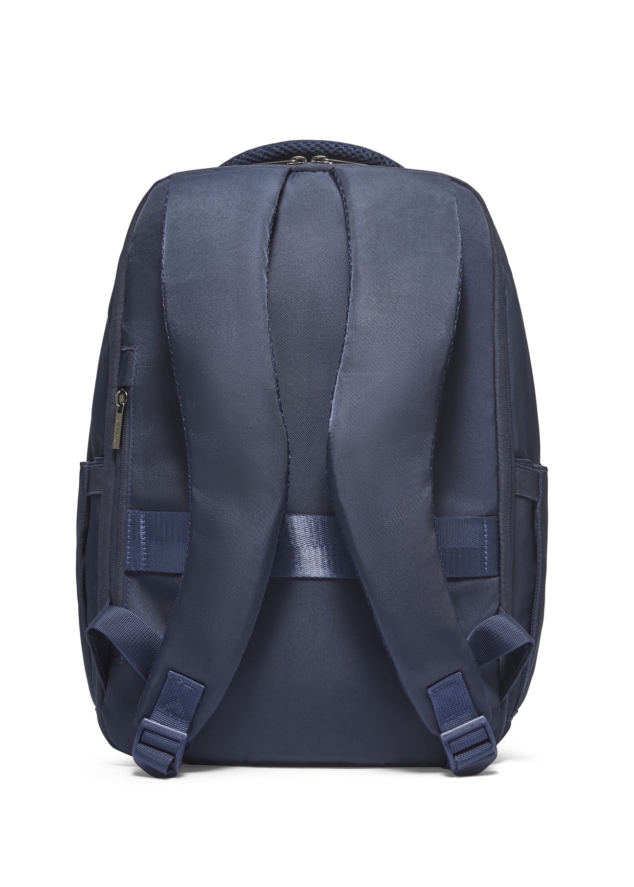 Navy blue airplane backpack PLCMN-0014-7D(Z26), back view of the product on a light background.