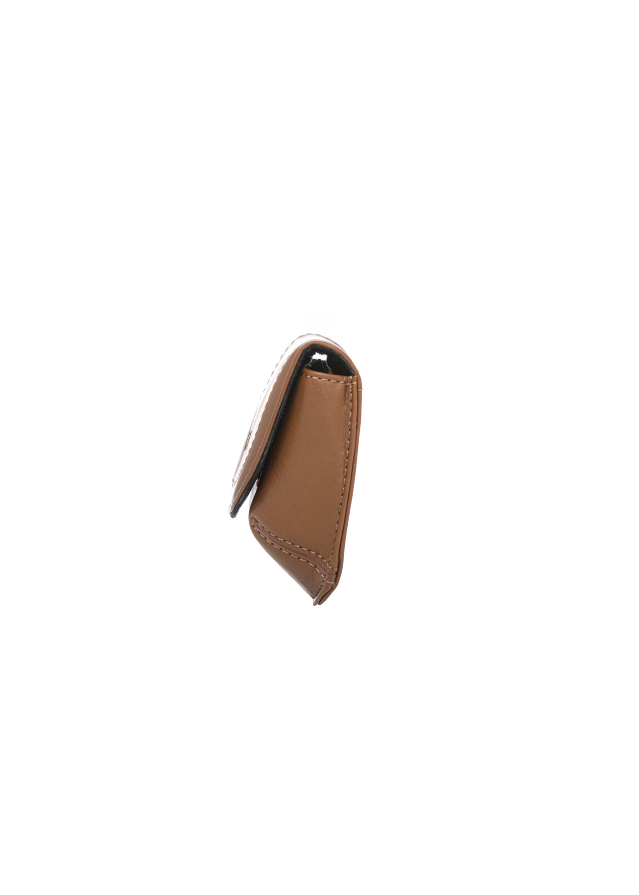 Camel leather case PORMS-0698-1D(W26), side view of the product on a white background.