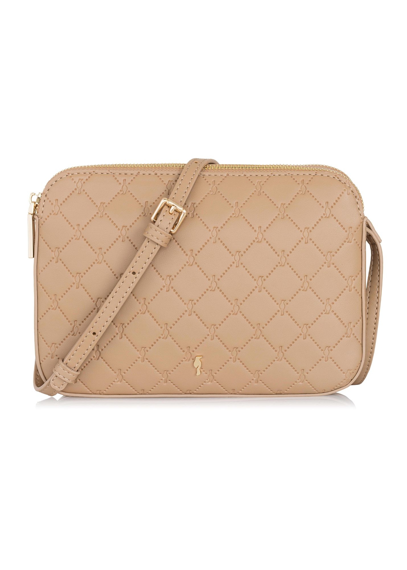 Beige women's handbag with monogram TOREC-0522B-82(Z23)-01