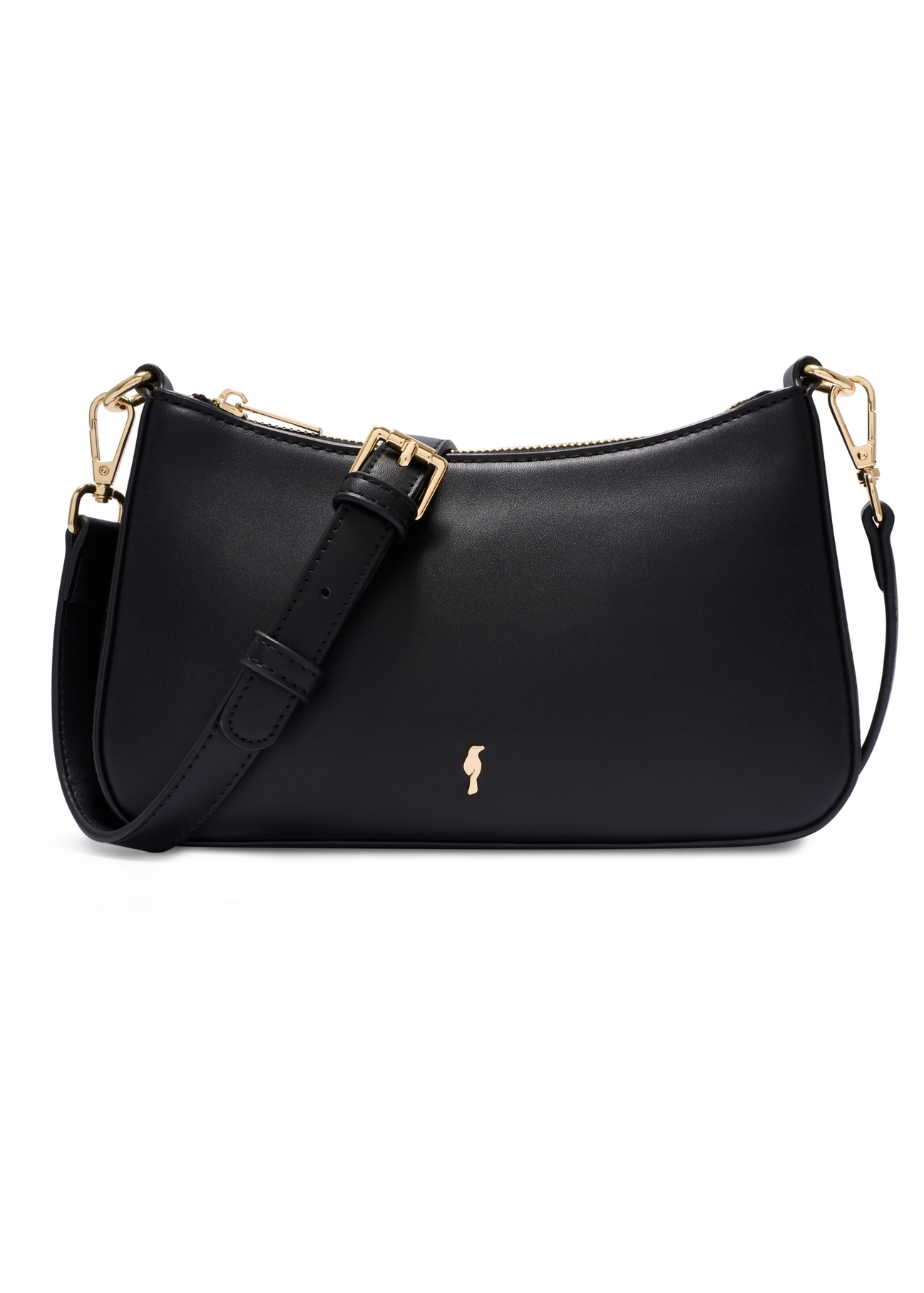 Black women's shoulder bag TOREC-1189-99(W26) - front product view, on a white background.