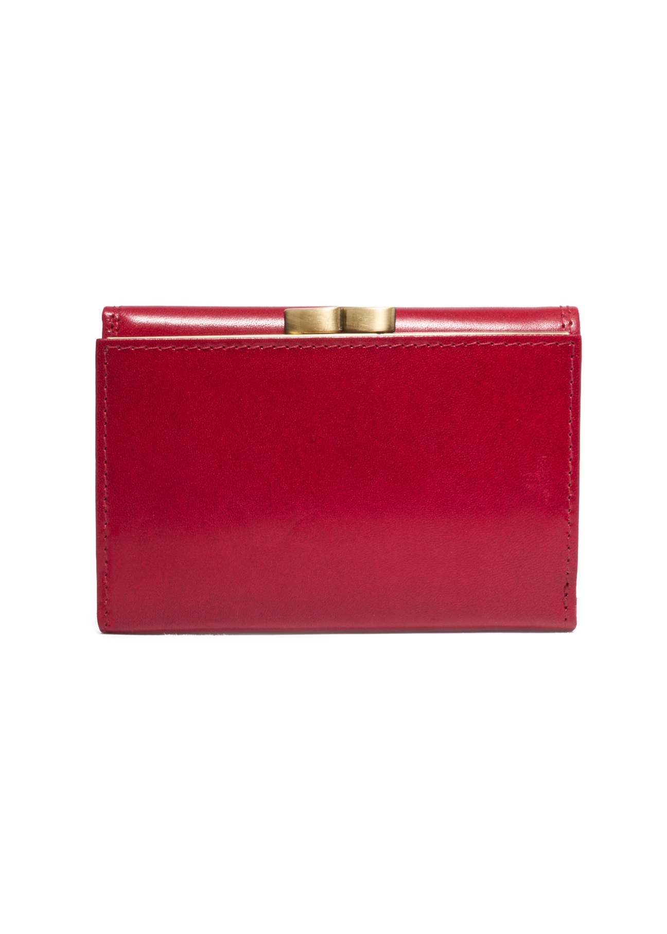 Red leather women's wallet PL-189-4B(KS), product view from the back on a white background.