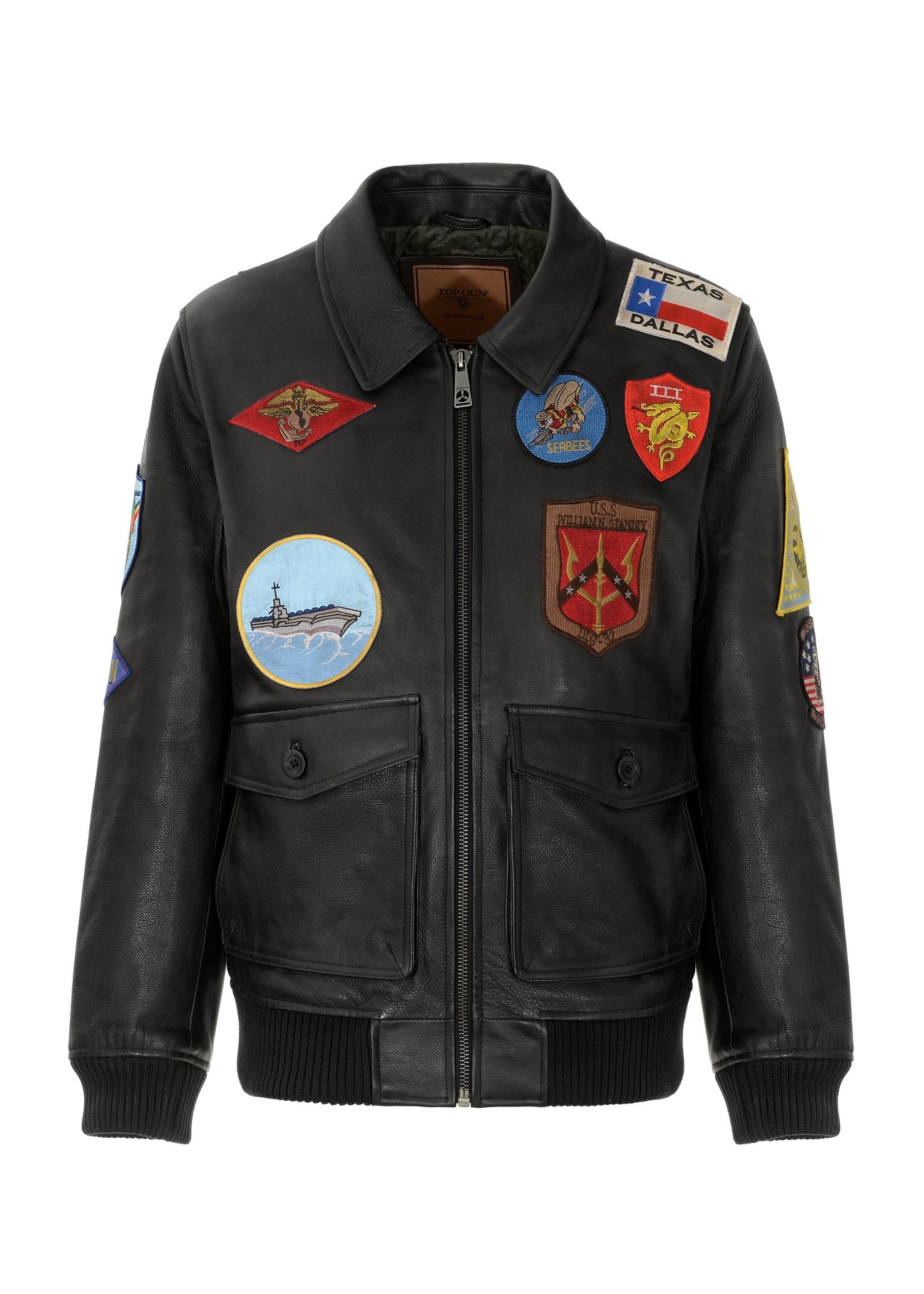 Kurtka skórzana męska z kolekcji TOP GUN KURMS-0218-1308(Z22)-07