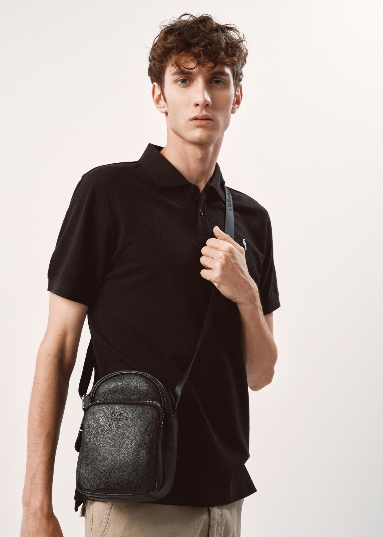 Black leather men's bag TORMS-0017R-99(W25)