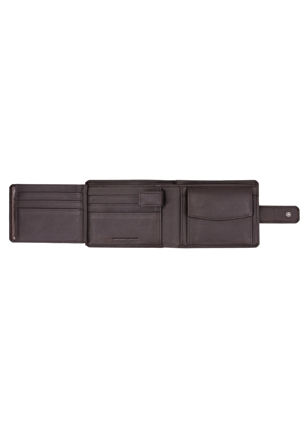 Brown men's leather wallet PORMS-0709-1H(Z26) - product view from above, on white background.