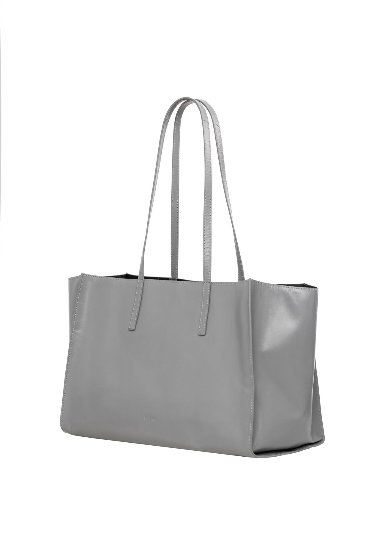 Graphite leather women's handbag TORES-1435-9D(Z26) - diagonal product view, on a white background.