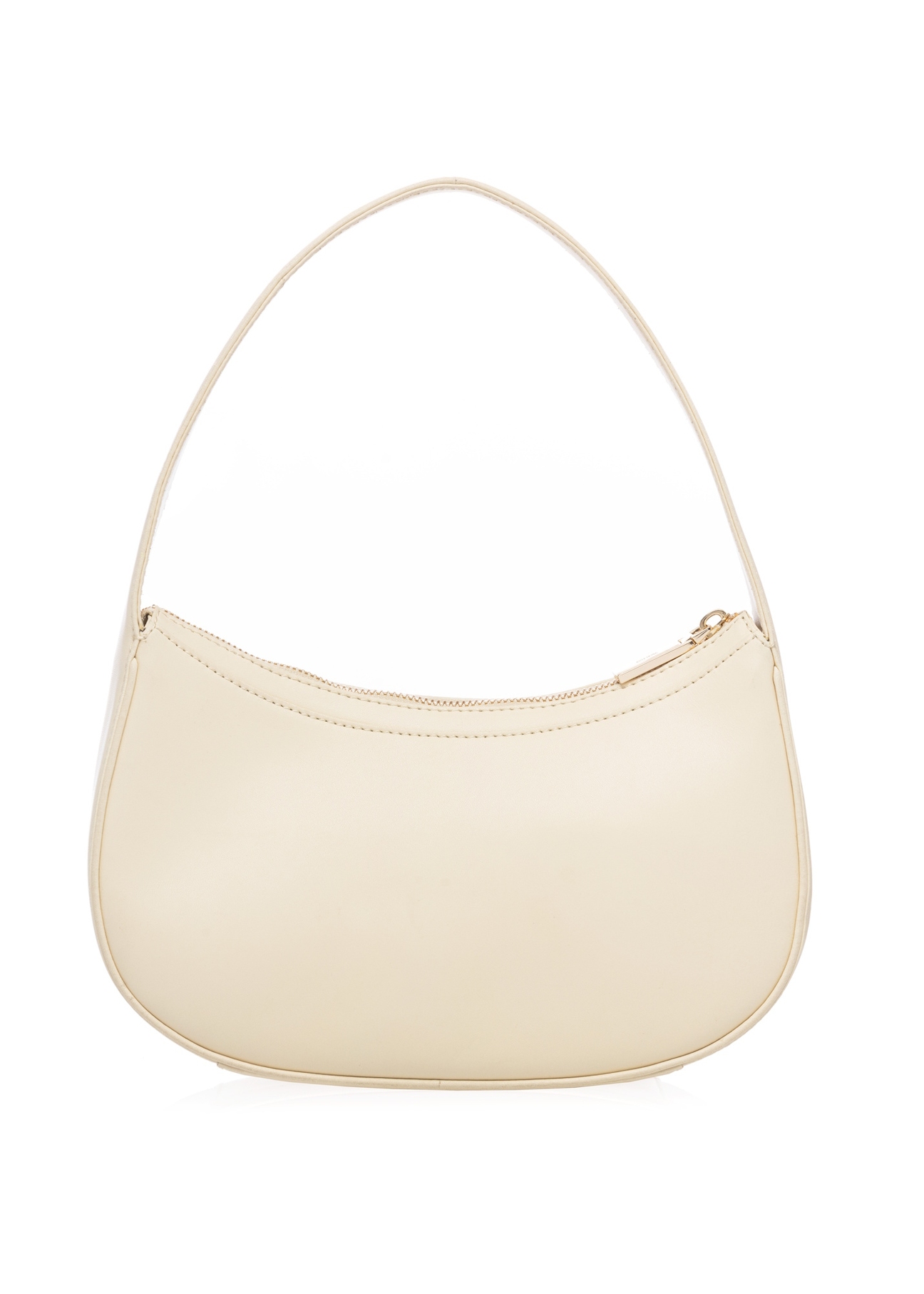 Light yellow leather handbag TORES-1288-2A(W26), back view of the product on a white background.