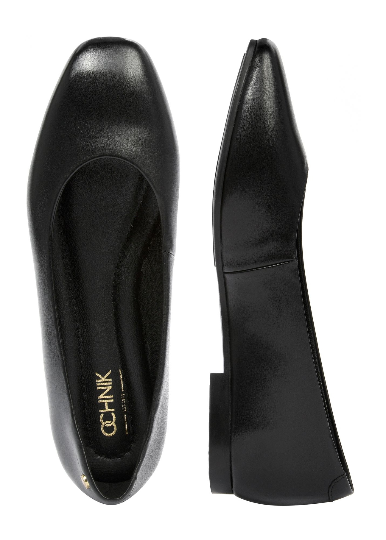 Black leather women's ballet flats BUTYD-1144-99(W25)-05