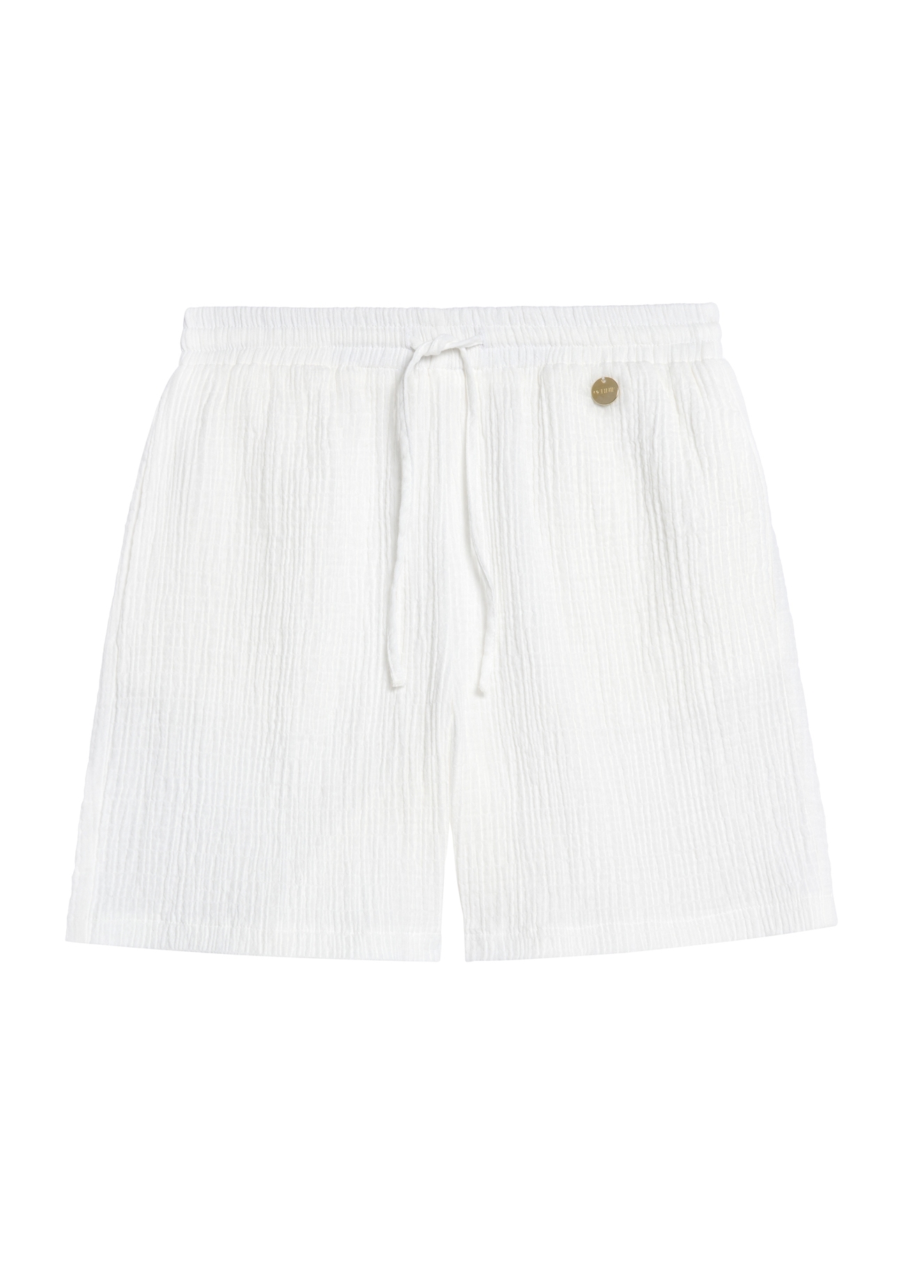 White women's shorts SZODT-0014-11(W25), product view front on white background.