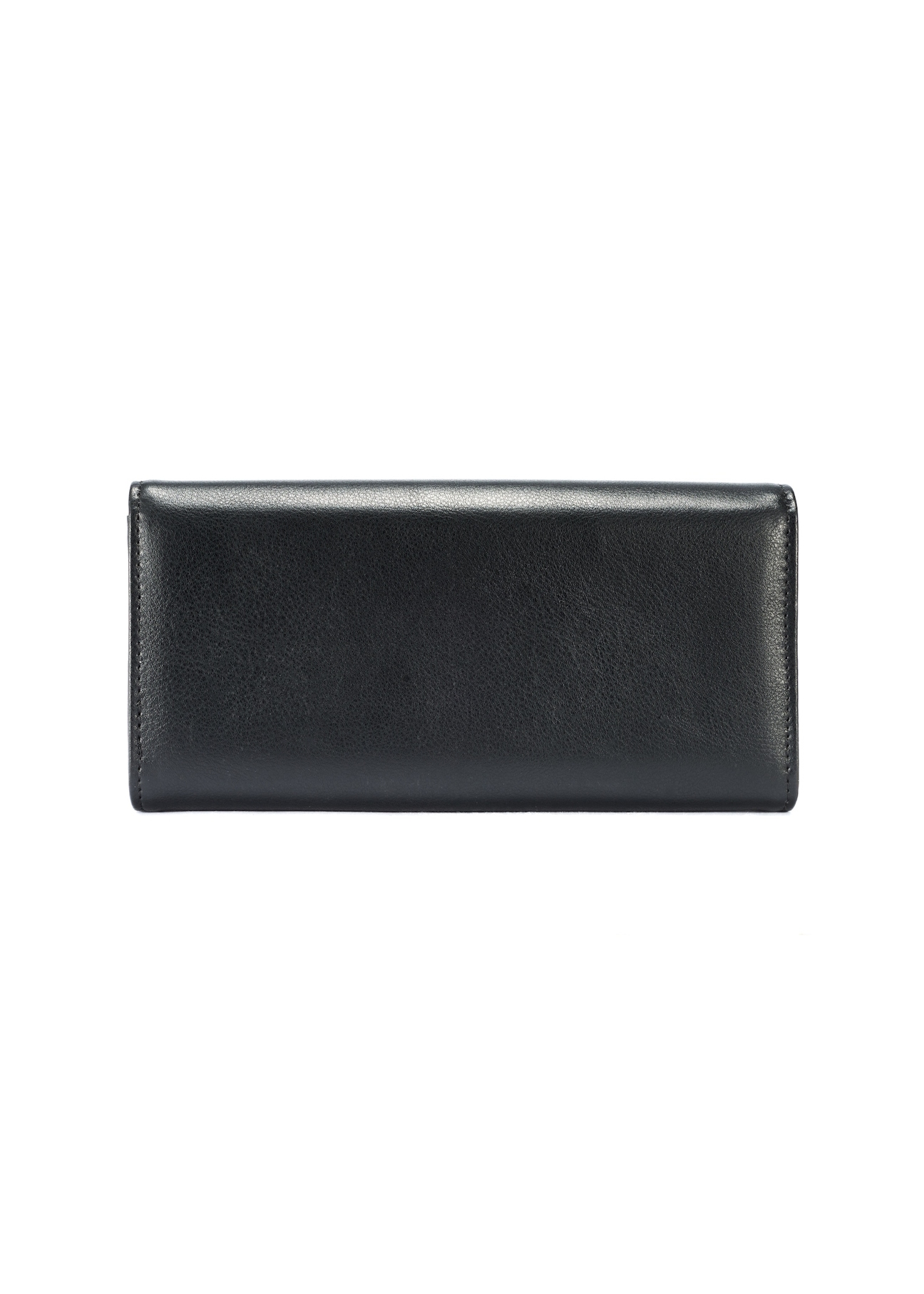 Large black women's wallet POREC-0411-99(W25), product view from the back on a white background.