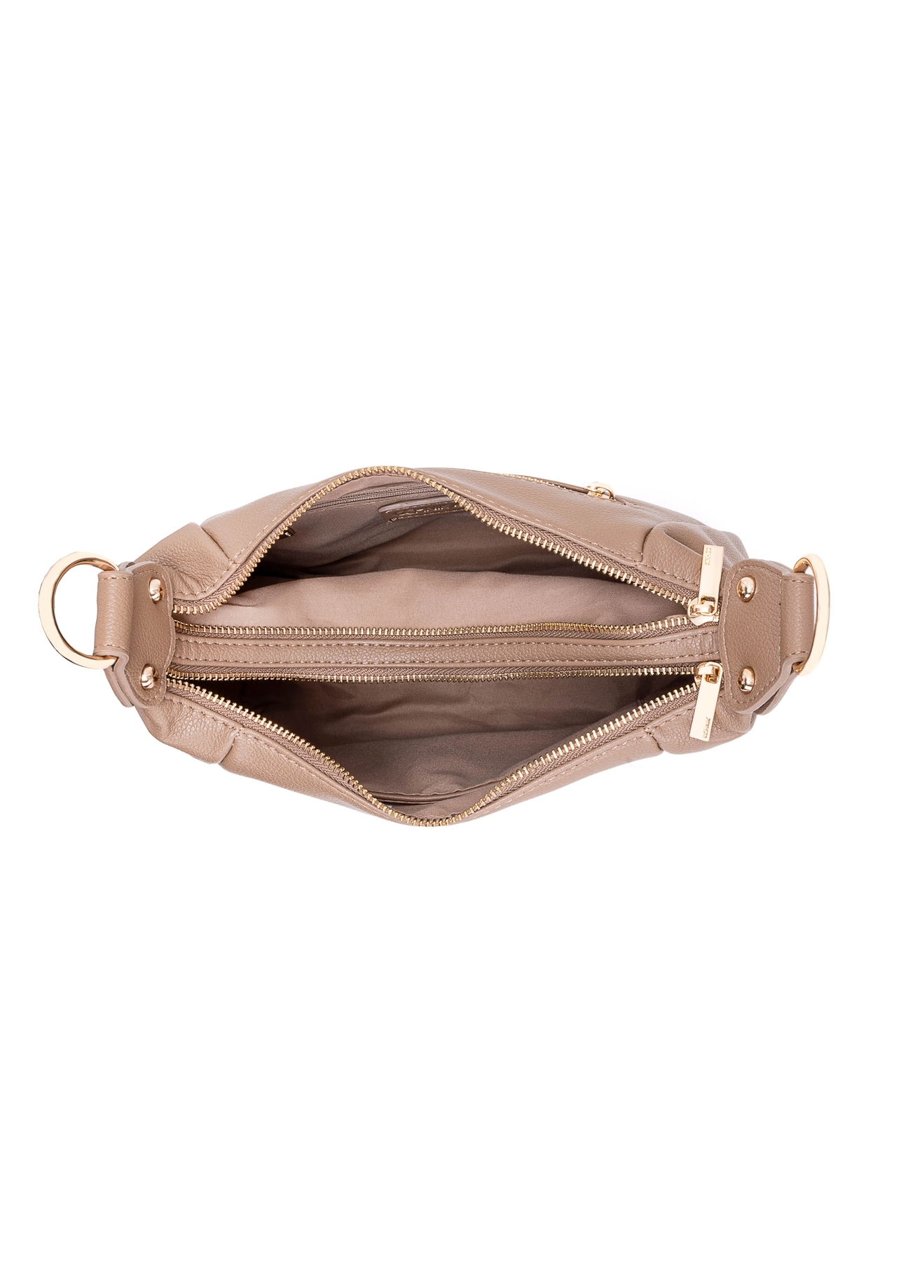 Camel-colored shopper shoulder bag TOREC-0885B-81(Z25), product view from the inside on a white background.