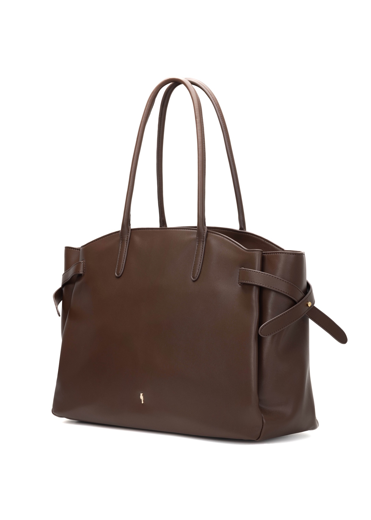 Large brown women's handbag TOREC-1135-1H(W26), diagonal product view on a white background.