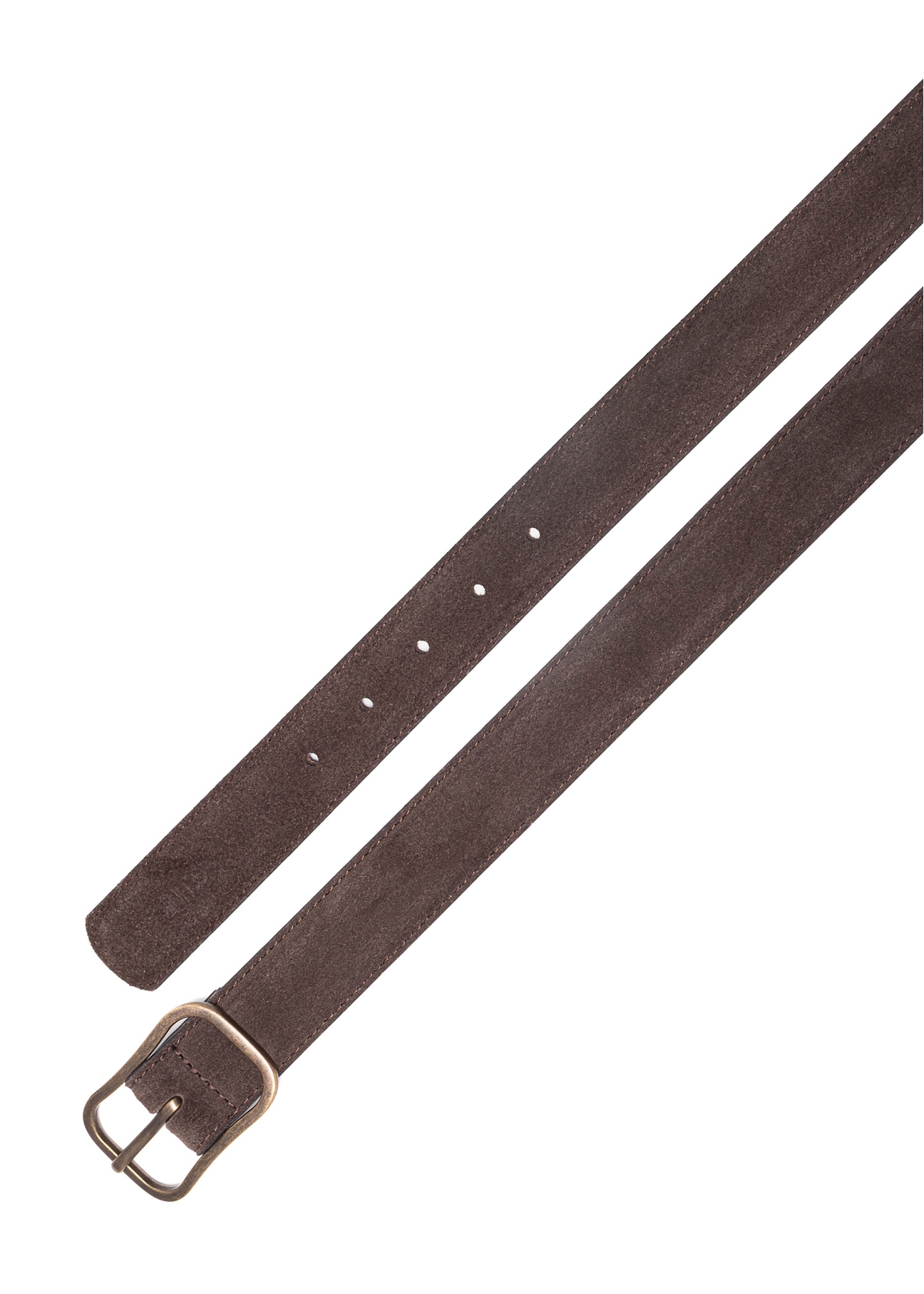 Chocolate leather women's belt PASDS-0317-90(Z25), top view of the product on a white background.