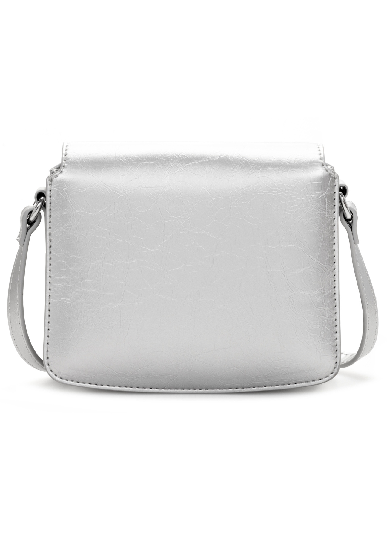 Silver women's handbag TOREC-1070-91(Z25), product view from the back on a white background.